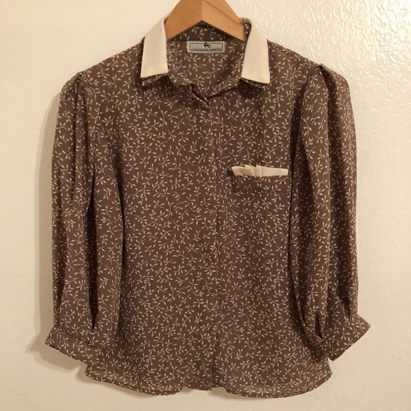 Vintage light brown blouse - Picture 4 of 4